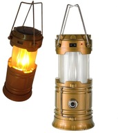 Lampa Kempingowa Solarna 3w1 LED POWERBANK Latarka Złota