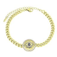 88646 Bransoletka 14k pozłacana 18+5 CM 17 MM elegancka oko proroka