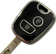 Czarno-srebrne etui na kluczyk PEUGEOT CITROEN TOYOTA Aygo – 2 przyciski