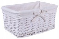 KOSZYK BIAŁY KOSZ KOSZYCZEK WIKLINOWY DEKORACYJNY DO SALONU ŁAZIENKI 30 cm