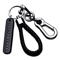 Brelok Zawieszka do Kluczy Mix Czarny Pleciony z Numerem