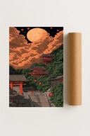 Plakat bez ramy 21x30cm Schody do Ognistego Nieba niebo fantazja art obraz