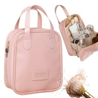 Kosmetyczka organizer na kosmetyki z rączką 17x7x19cm różowa