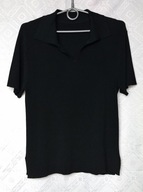 BLUZKA DAMSKA CZARNA Z KOŁNIERZYKIEM 42-44-46-48