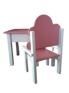 Stolik i krzesełko chmurka drewniane 92-116