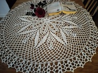 Obrus serwetka serweta szydełkowa wyjątkowe cacko Hand Made śr90