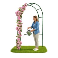 PERGOLA OGRODOWA METALOWA ŁUKOWA KOTWY DO RÓŻ PNĄCZY 240CM + KOTWY