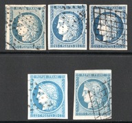 Francja 1849 rok Mi 4 Ceres Różne Odcienie i Rodzaje Wartość ponad 1100 PLN