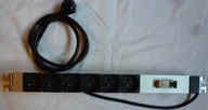 Listwa zasilająca RACK 19'' 6 gn bezpiecznik