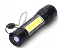 Latarka turystyczna survival akumulatorowa USB czarna 1200 lm LED