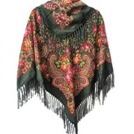 Rosyjska chusta, chustka wełniana 90x90+ frędzle 11cm