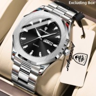 ZEGAREK MĘSKI POEDAGAR QUARTZ – STALOWA BRANSOLETA, DATA, DZIEŃ, LUMINOUS