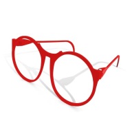 Okulary śmieszne okrągłe ramki Druk 3D Gadżet Imprezowy CZERWONE