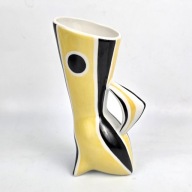 New Look Wazon kot żółto czarny J.Török Zsolnay lata 60-te promocja