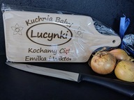 Deska do krojenia drewniana z grawerem na dzień babci i dzień dziadka