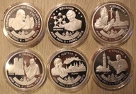 PAPIEŻ - Jan Paweł II PIELGRZYMKI PAPIESKIE - 6 MONET - MALAWI, POSREBRZANE