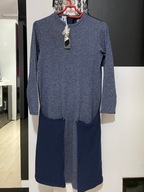 1 Sukienka Blue Wave granat niebieski typu trykot melanż zakładki dół XL