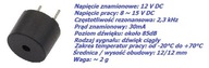 Sygnalizator akustyczny buzer 12V wymiary 12 X 12 mm sygnał ciągły 11-3-5