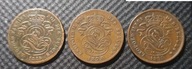 Belgia - Leopold II król Belgii . 2 Centy 1825, 1876, 1905. i 1919r