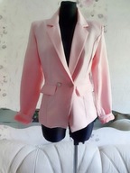 GARNITUR DAMSKI MARYNARKA PUDROWY RÓŻ MATERIAŁOWA vintage marynarkowa