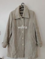 Płaszcz wełniany wełna 46 beż