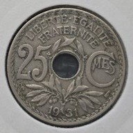 *FRANCJA [0127]*25 centymów 25 CMES 1931 Trzecia Republika Liście dębu