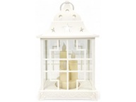 LAMPION ŚWIECZNIK OZDOBNY GWIAZDKI BIAŁY LED + BATERIE GRATIS