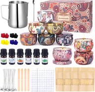 Duży Zestaw Do Samodzielnego Tworzenia Robienia Świec DIY Wosk + Dzbanek