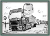Karykatura na prezent ze zdjęcia dla kierowcy wykonanie ręcznie PROMOCJA