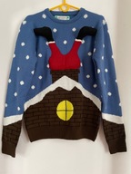 Ś Sweter Cedar Wood State świąteczny Bożonarodzeniowy Mikołaj w kominie L