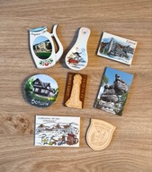 Zestaw magnesów z gór - Ustroń, Krynica, Wisła - 8 szt.