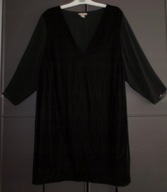 H/Mmoda+ PROSTA WELUROWA SUKIENKA DŁUGI RĘKAW 50/52