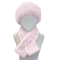 Damski komplet zimowy puszysta czapka futrzana z szalikiem