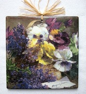 Robótkownia Kafelek obrazek 15x15 Kwiat Kwiaty Bratki