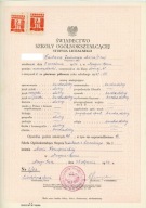 ŚWIADECTWO LICEALNE - NOWY SĄCZ ROK 1950