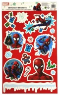 Duży arkusz świątecznych naklejek na okno Marvel Spider-Man. 48 x 29 cm.