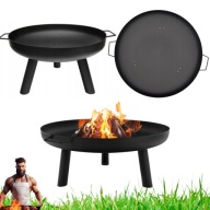 PALENISKO OGRODOWE DUŻE GRILL STALOWE CZARNE OGNISKO Lehmann 80 cm