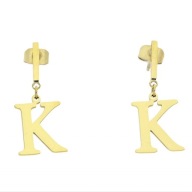 65690 Kolczyki złota stal chirurgiczna litera K