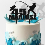 topper na tort dekoracja urodziny personalizacjaRÓŻNE KOLORY WĘDKARZ!!!