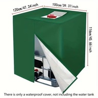 Zielony pokrowiec, plandeka, osłona na zbiornik IBC, mauzer, beczkę 1000l