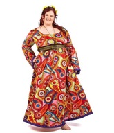 Strój Hipiski Sukienka w Kawiaty / Kostium Strój Karnawałowy / XXL