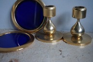 ASMUSSEN HUGO DROP ŚWIECZNIKI MID CENTURY DENMARK GOLD 24carat KOMPLET