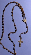 Piękny stary wymodlony różaniec drewno ? kolor brązowy