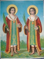 KOSMA I DAMIAN Oleodruk Patroni Aptekarzy obraz