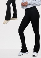 LEGGINSY z SZEROKIMI nogawkami DZWONY XS siłownia FITNESS CZARNE WYSKI STAN