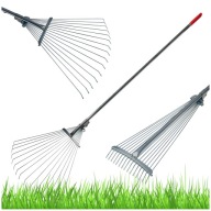 GRABIE DO LIŚĆI DRUCIANE REGULOWANE WACHLARZOWE METALOWE RĄCZKA TELESKOPOWA