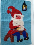 KILIM MAKATKA HAFTOWANY DO POWIESZENIA SKANDYNAWSKI VINTAGE MIKOŁAJ