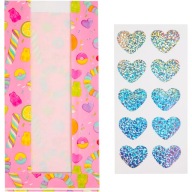 TOREBKI PAPIEROWE NA CUKIERKI SŁODYCZE NAKLEJKI 10 SZT