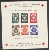 POCZTA OBOZOWA, DACHAU, Fi: BLOK 1(*) CIĘTY Z ODWRÓCONYN ZNAKIEM WODNYM