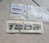 BMW1 F20,21 E81,82 E87,88 Napis znaczek logo emblemat 120d TYŁ